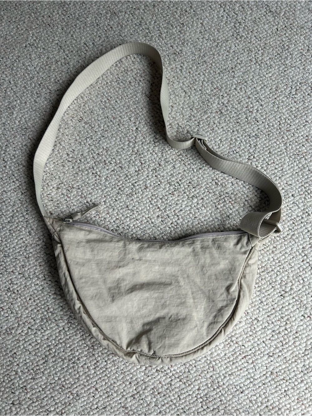 Neutral Crescent Crossbody Bag — Lightweight Women's Shoulder Bag